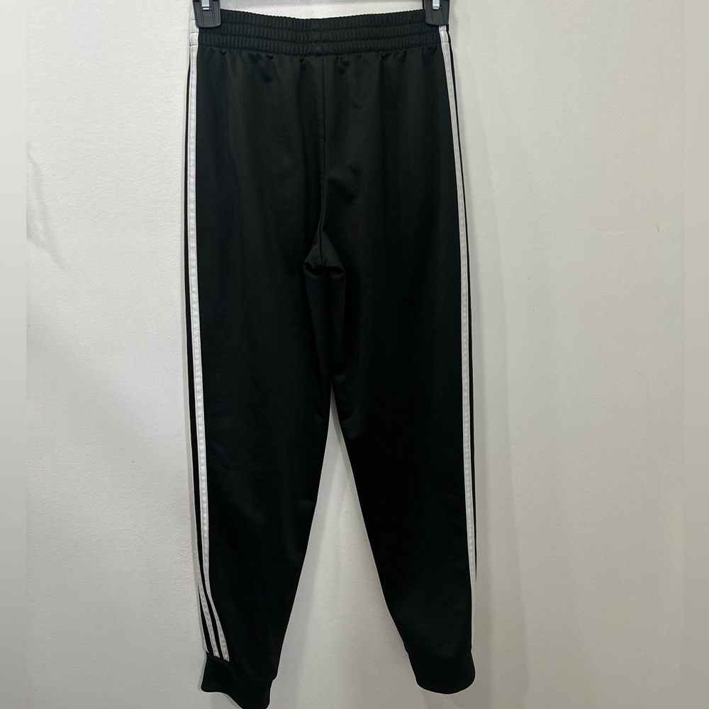 Adidas Kids Black Joggers with White Stripes - Picture 3 of 4